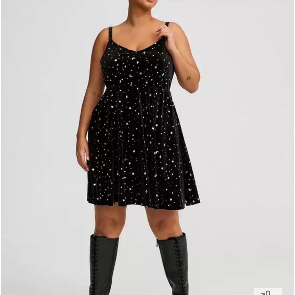 Mini Velvet Foil Print Sleeveless Dress